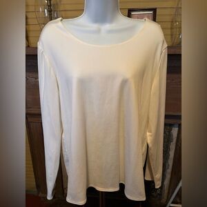 Kim Rogers Size XL Beige Pullover Blouse 42” Bust 23” Length
